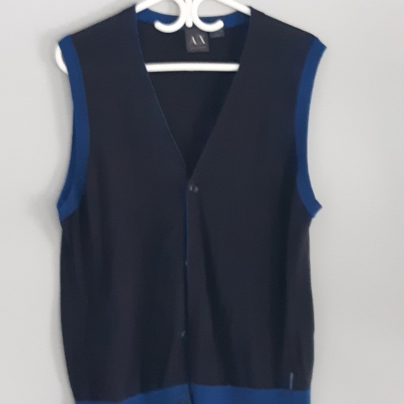 AX Armani Exchange mens sleeveless cardigan Vest/jacket Size M - Picture 10 of 16